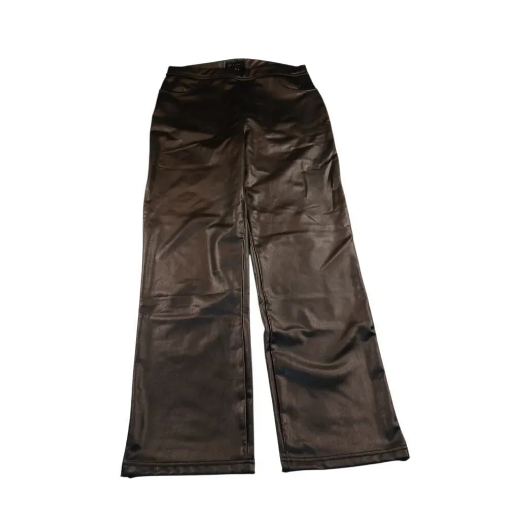 Sanctuary Women's Black Faux Leather Stretchy Pants w/Back Pockets - Size: M